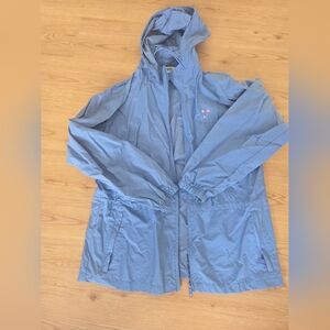 Vintage Blue Hooded Windbreaker